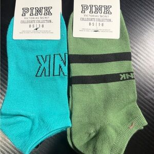 PINK Victoria's Secret Women's Socks - Teal and Olive